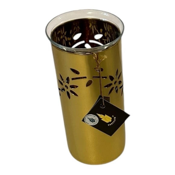 PartyLite Vintage Discontinued & Retired Brass Floral Tracery Candle Holder - Picture 2 of 10